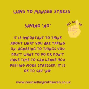 Ways to manage stress - saying 'No'