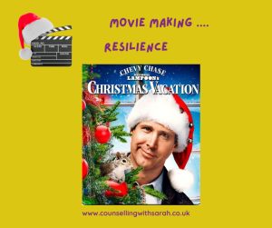 Image is from the film National Lampoon's Christmas vacation and has the wording 'movie making ... resilience'